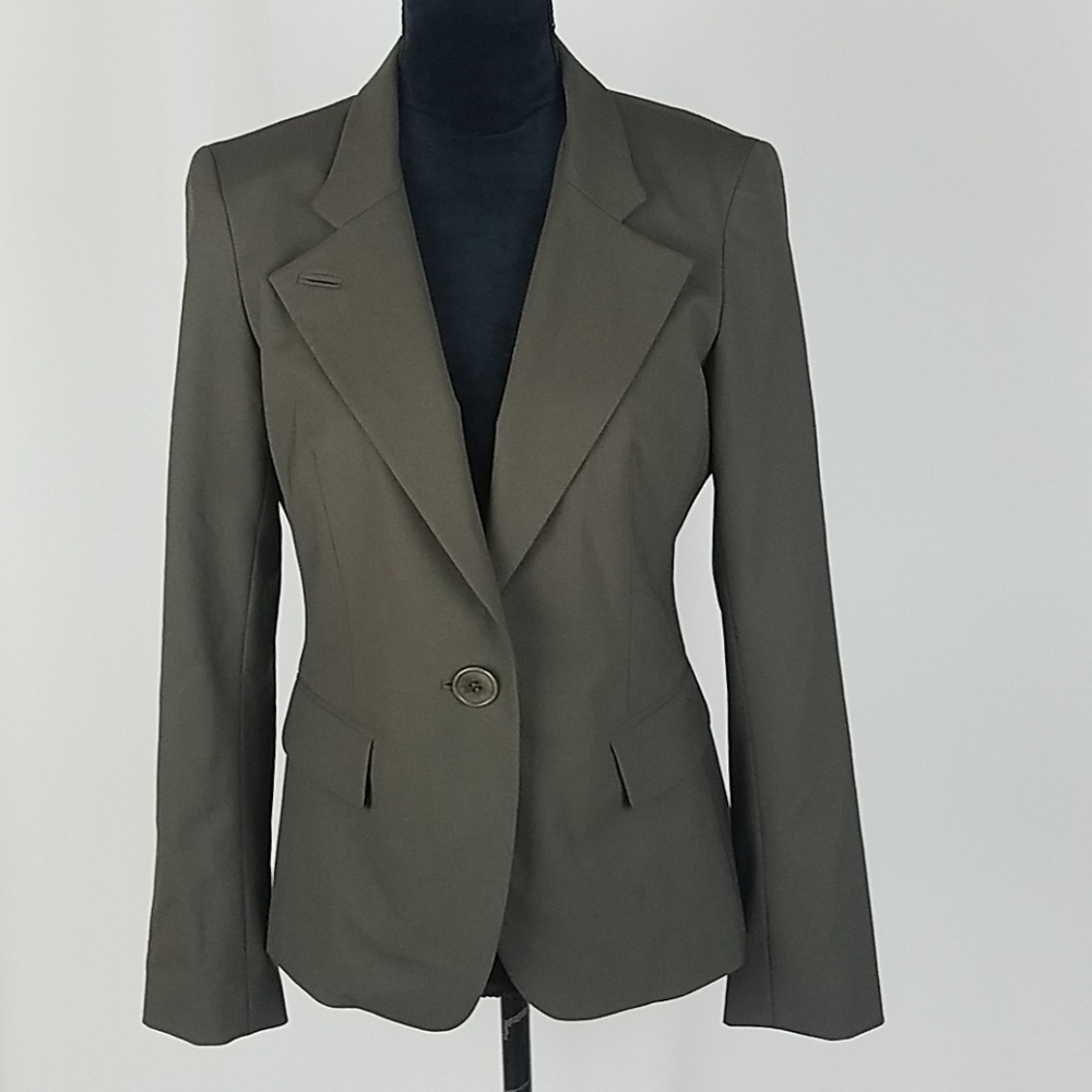 Lafayette 148 women 4 brown blazer jacket career wool blend lined academia